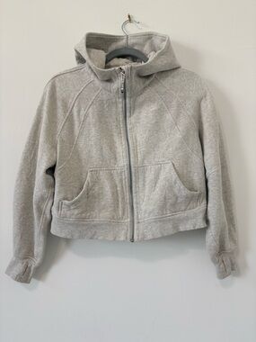 Lululemon Scuba Oversized Full Zip Hoodie Sz XS/S Heathered Core Light Grey EUC